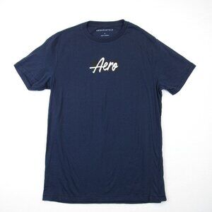 Aeropostale Men's Aero Graphic Tee Men's Size Large Blue Short Sleeve